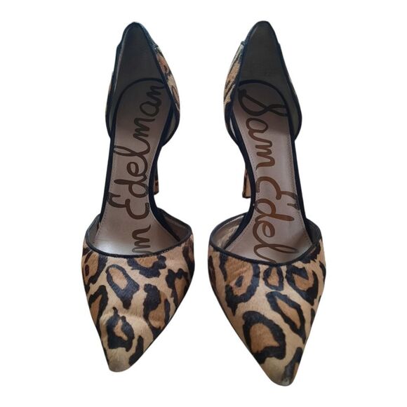 Sam Edelman Leopard Print Calf Hair Heels - Picture 1 of 5